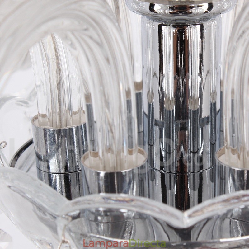 Lámpara de araña contemporánea de cristal K9 de 3 luces estilo vela