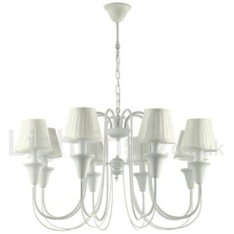 Lámpara de araña estilo vela retro blanca de 8 luces