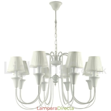 Lámpara de araña estilo vela retro blanca de 8 luces Lámpara de araña estilo vela retro blanca de 8 luces