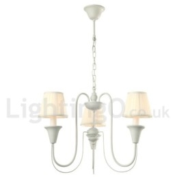 Lámpara de araña estilo vela retro blanca de 3 luces