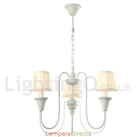 Lámpara de araña estilo vela retro blanca de 3 luces Lámpara de araña estilo vela retro blanca de 3 luces