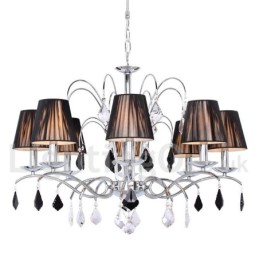 Lámpara de araña contemporánea de cristal K9 de 8 luces estilo vela