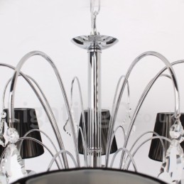 Lámpara de araña contemporánea de cristal K9 de 8 luces estilo vela