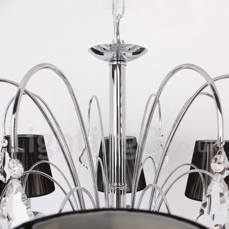 Lámpara de araña contemporánea de cristal K9 de 8 luces estilo vela