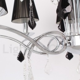 Lámpara de araña contemporánea de cristal K9 de 8 luces estilo vela