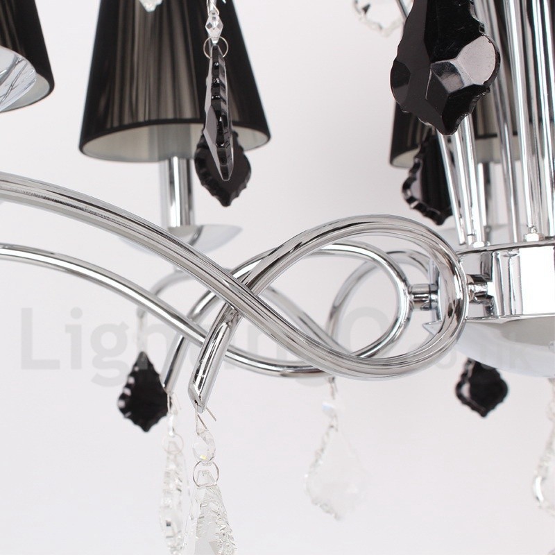 Lámpara de araña contemporánea de cristal K9 de 8 luces estilo vela
