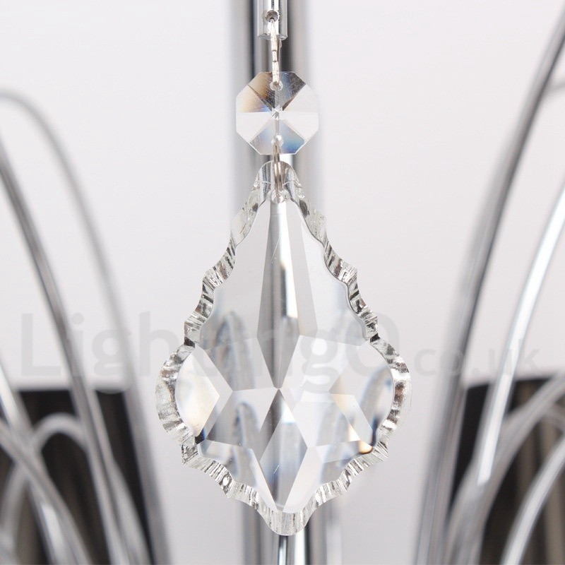 Lámpara de araña contemporánea de cristal K9 de 8 luces estilo vela