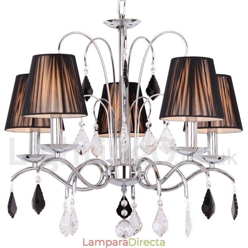 Lámpara de araña contemporánea de cristal K9 de 5 luces estilo vela