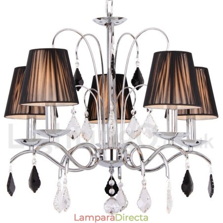 Lámpara de araña contemporánea de cristal K9 de 5 luces estilo vela Lámpara de araña contemporánea de cristal K9 de 5 luces estilo vela