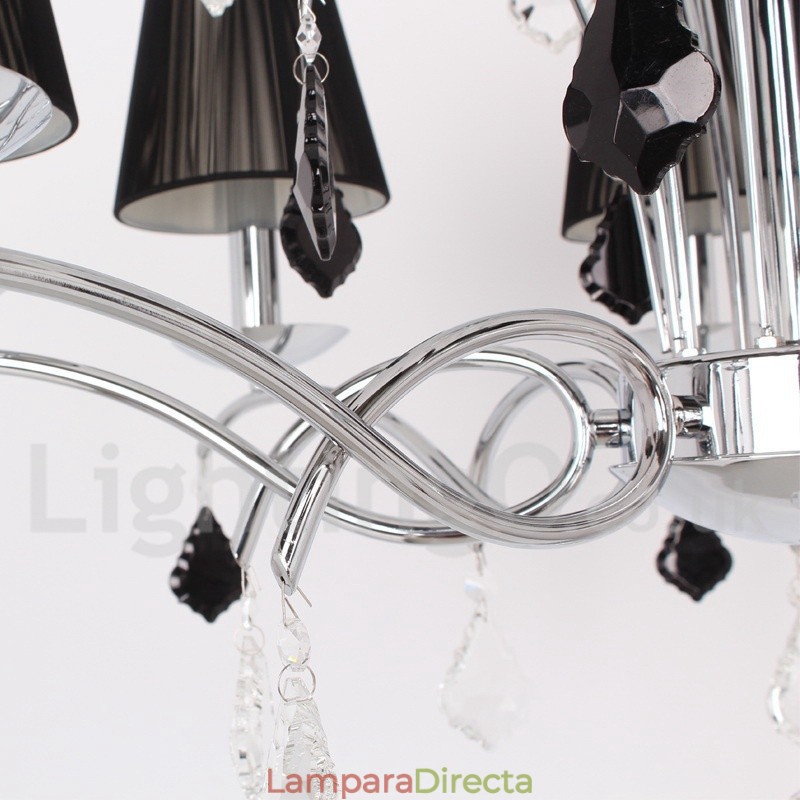 Lámpara de araña contemporánea de cristal K9 de 5 luces estilo vela