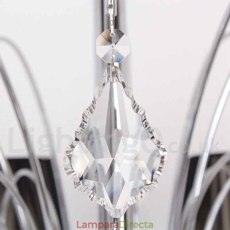 Lámpara de araña contemporánea de cristal K9 de 5 luces estilo vela