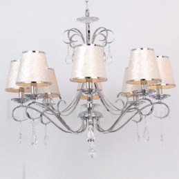 Lámpara de araña contemporánea de cristal K9 de 8 luces estilo vela