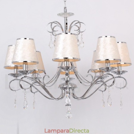 Lámpara de araña contemporánea de cristal K9 de 8 luces estilo vela Lámpara de araña contemporánea de cristal K9 de 8 luces estilo vela