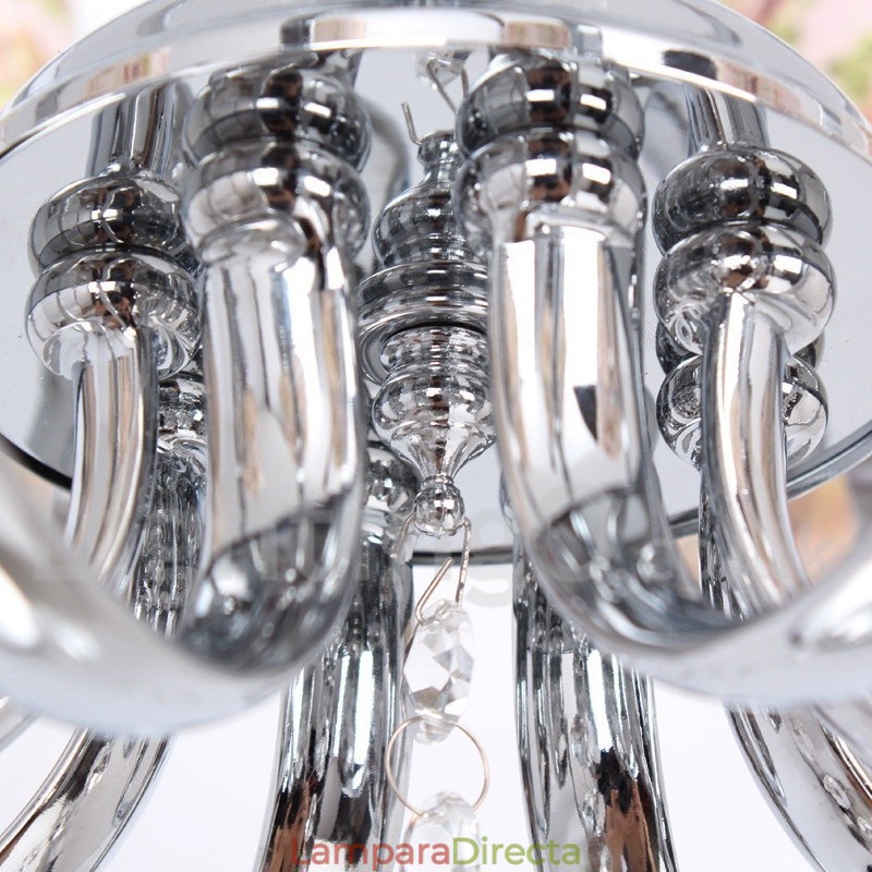 Lámpara de araña contemporánea de cristal K9 de 8 luces estilo vela
