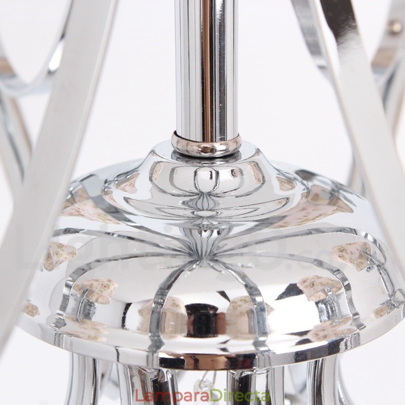 Lámpara de araña contemporánea de cristal K9 de 8 luces estilo vela