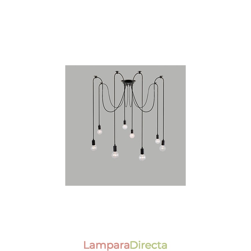 Lámpara colgante de 8 luces, estilo tradicional, clásico, retro, de metal.