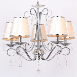 Lámpara de araña contemporánea de cristal K9 de 5 luces estilo vela