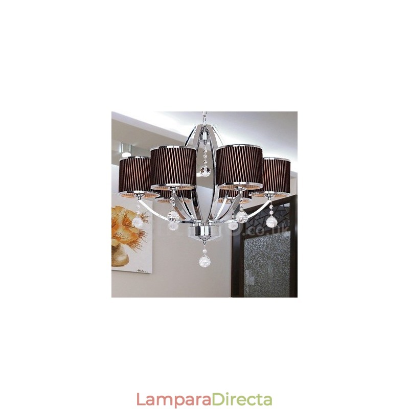 Lámpara de araña contemporánea de cristal K9 de 6 luces estilo vela