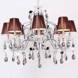 Lámpara de araña contemporánea de cristal K9 de 8 luces estilo vela