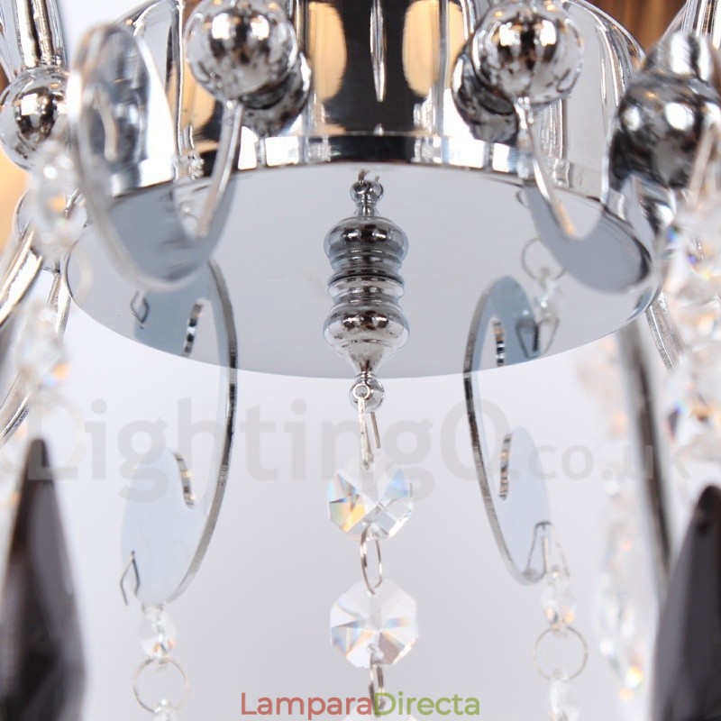Lámpara de araña contemporánea de cristal K9 de 8 luces estilo vela