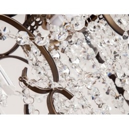 Lámpara de araña de hierro pintado con cristal transparente, iluminación moderna