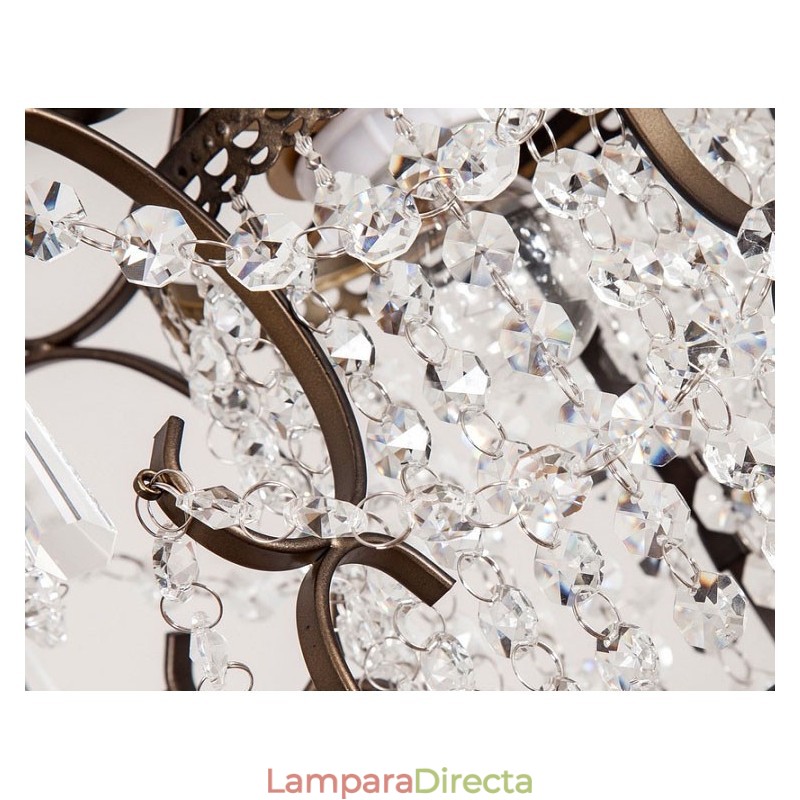 Lámpara de araña de hierro pintado con cristal transparente, iluminación moderna