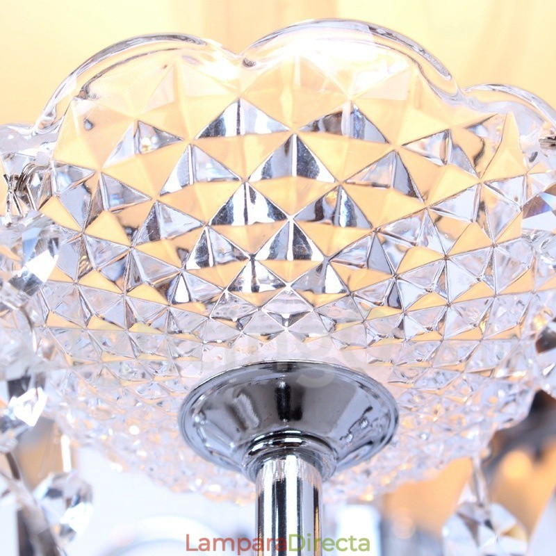 Lámpara de araña contemporánea de cristal K9 de 8 luces estilo vela