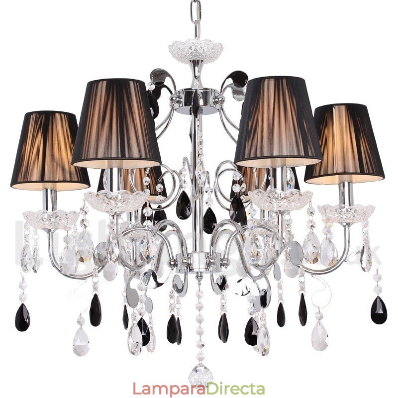 Lámpara de araña contemporánea de cristal K9 de 6 luces estilo vela