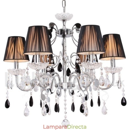 Lámpara de araña contemporánea de cristal K9 de 6 luces estilo vela Lámpara de araña contemporánea de cristal K9 de 6 luces estilo vela