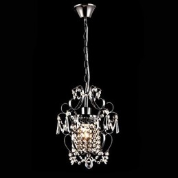 Lámpara de araña de hierro pintado con cristal transparente, iluminación moderna