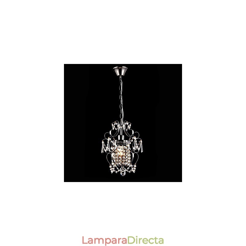 Lámpara de araña de hierro pintado con cristal transparente, iluminación moderna