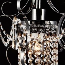 Lámpara de araña de hierro pintado con cristal transparente, iluminación moderna