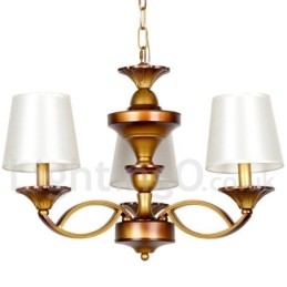 Lámpara de araña rústica de 3 luces estilo mediterráneo retro