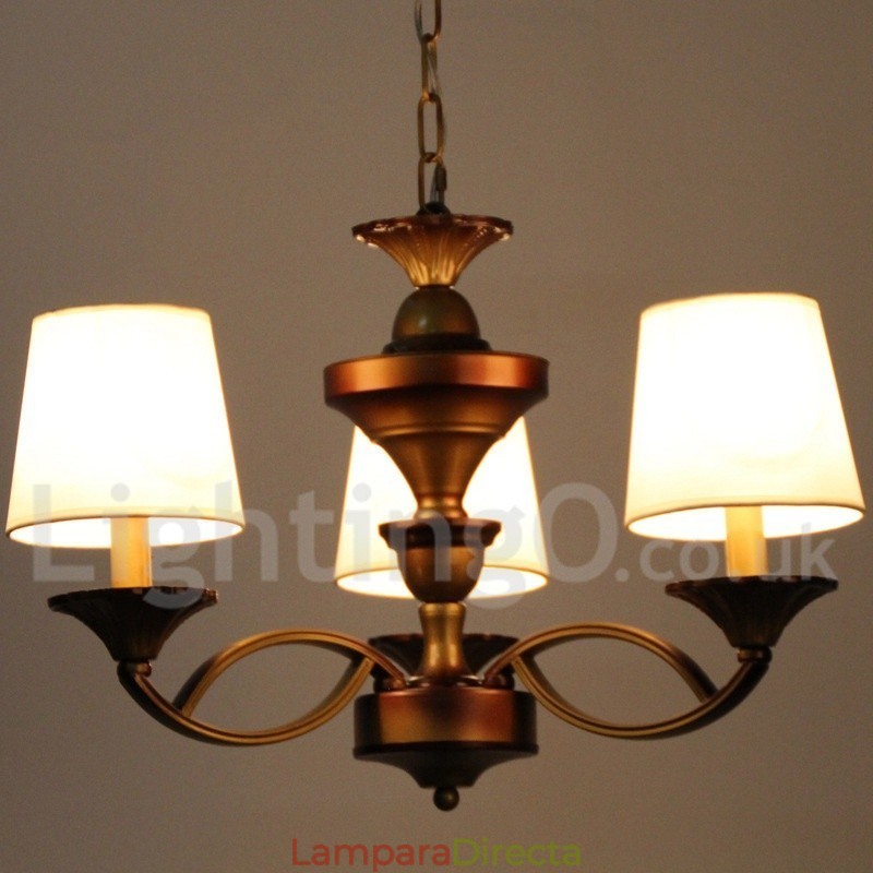 Lámpara de araña rústica de 3 luces estilo mediterráneo retro