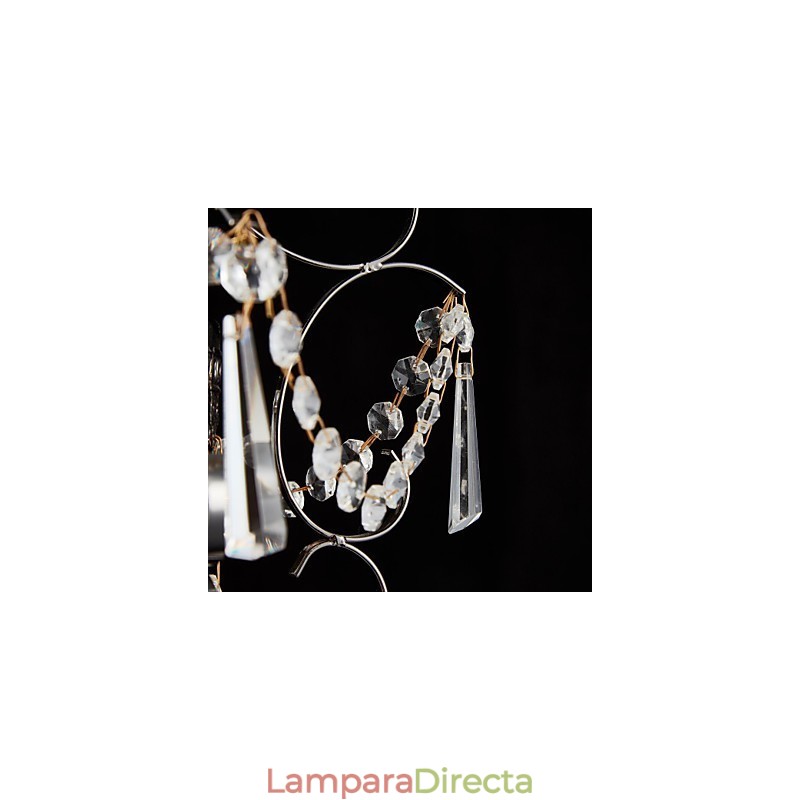 Lámpara de araña de hierro pintado con cristal transparente, iluminación moderna
