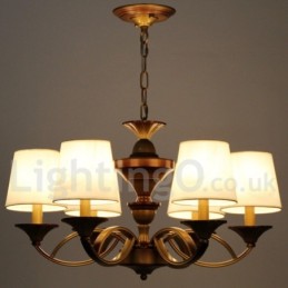 Lámpara de araña rústica estilo mediterráneo retro de 6 luces