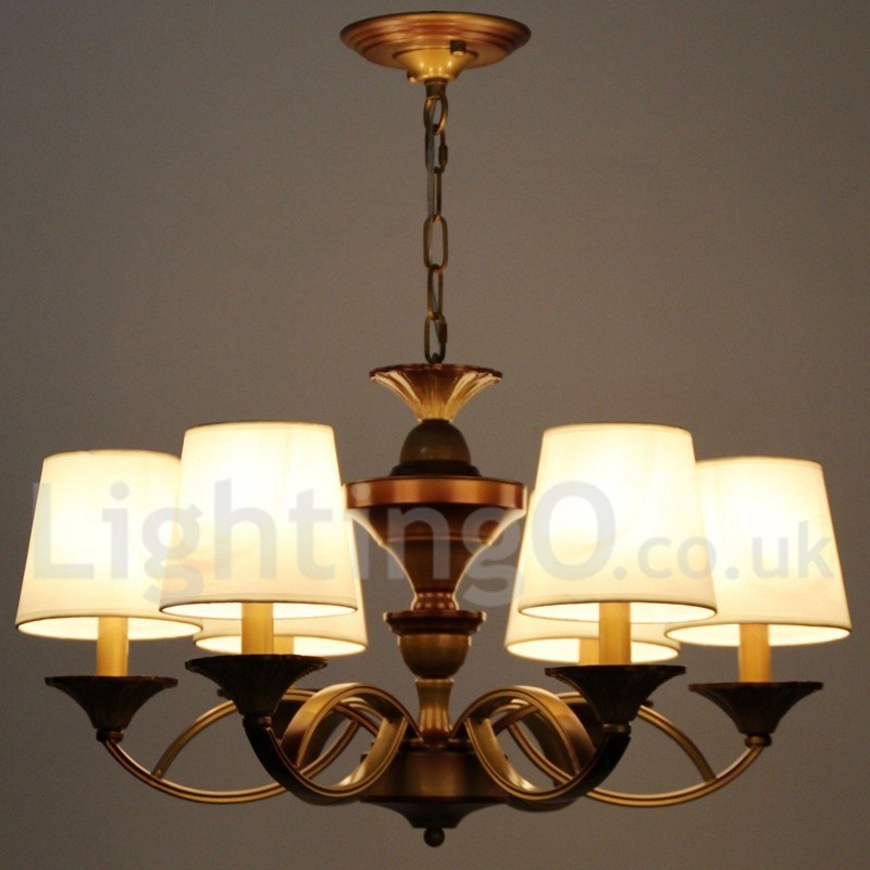 Lámpara de araña rústica estilo mediterráneo retro de 6 luces