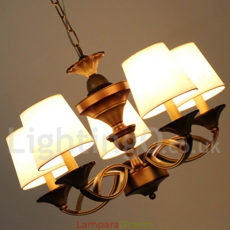 Lámpara de araña estilo vela retro de 5 luces
