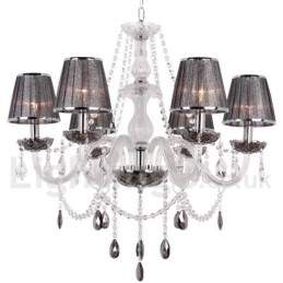 Lámpara de araña estilo vela de cristal K9 de 6 luces