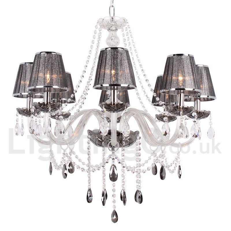 Lámpara de araña estilo vela de cristal K9 de 8 luces