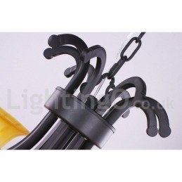 Lámpara de araña contemporánea de 8 luces, estilo vela, color negro