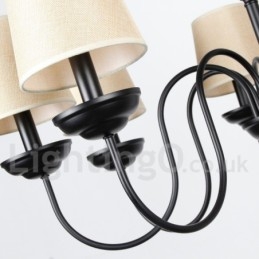 Lámpara de araña rústica retro contemporánea de 5 luces