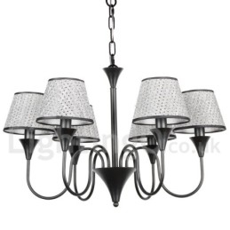 Lámpara de araña de 6 luces, estilo rústico, moderno, contemporáneo, retro, color negro
