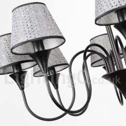 Lámpara de araña de 6 luces, estilo rústico, moderno, contemporáneo, retro, color negro