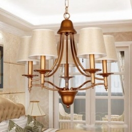 Lámpara de araña rústica estilo mediterráneo retro de 5 luces