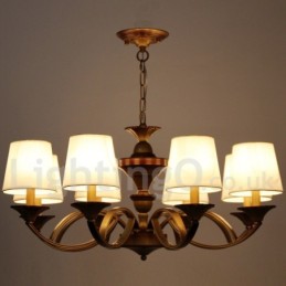 Lámpara de araña rústica estilo mediterráneo retro de 8 luces
