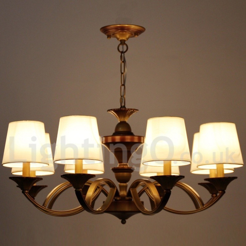 Lámpara de araña rústica estilo mediterráneo retro de 8 luces