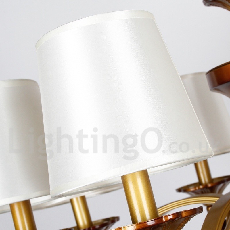 Lámpara de araña rústica estilo mediterráneo retro de 8 luces