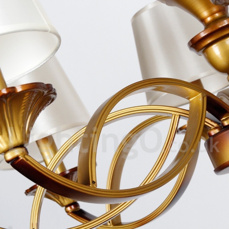 Lámpara de araña rústica estilo mediterráneo retro de 8 luces