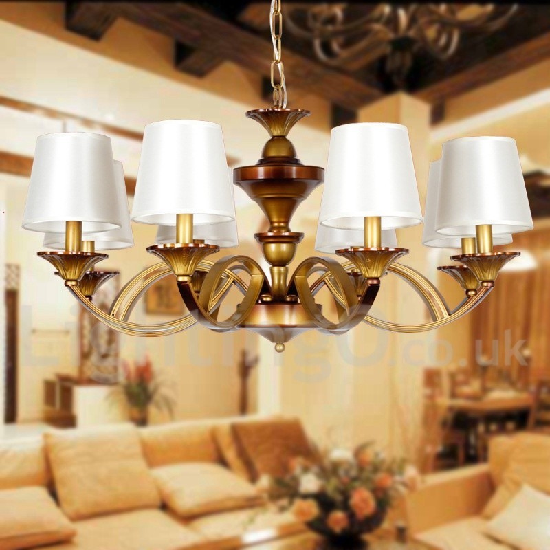 Lámpara de araña rústica estilo mediterráneo retro de 8 luces
